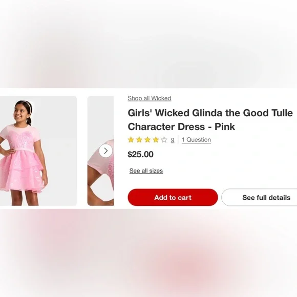 Wicked - NWT - “Glinda The Good”  Kids Costume Universal Pictures - Picture 6 of 6